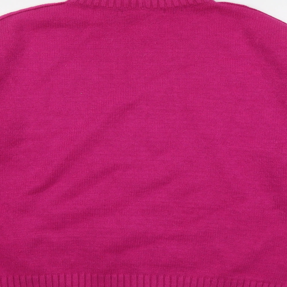 NEXT Womens Pink High Neck Acrylic Pullover Jumper Size M