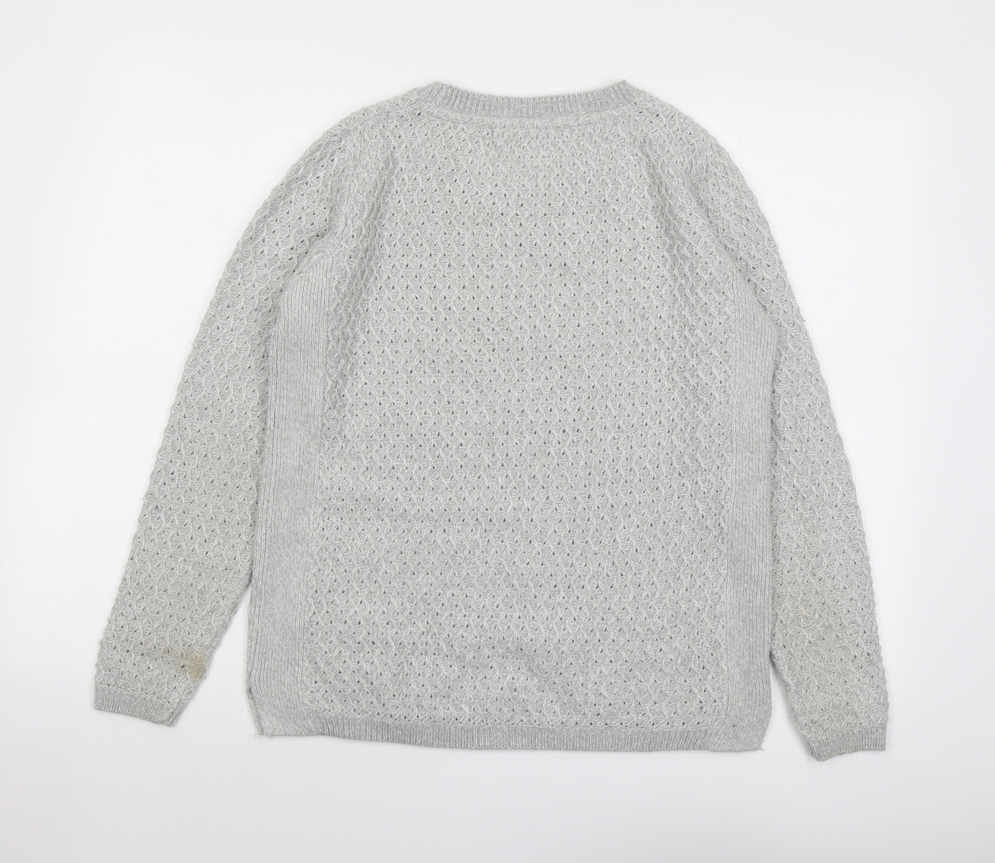 EWM Womens Grey Round Neck Acrylic Pullover Jumper Size 10 - Size 10-12