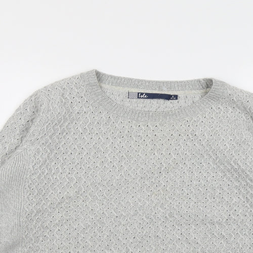 EWM Womens Grey Round Neck Acrylic Pullover Jumper Size 10 - Size 10-12