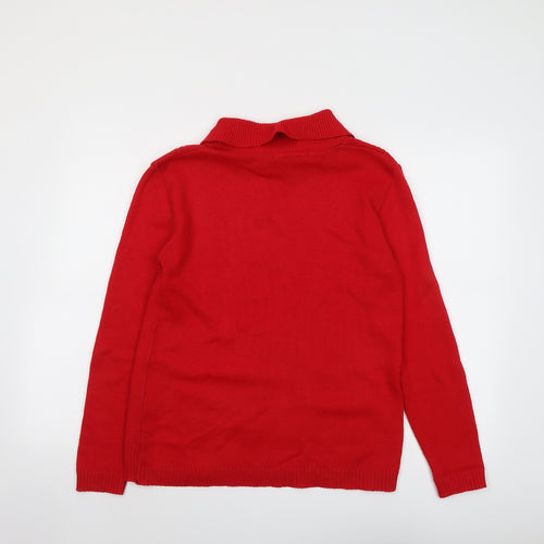 Pure & Natural Womens Red Roll Neck Acrylic Pullover Jumper Size M