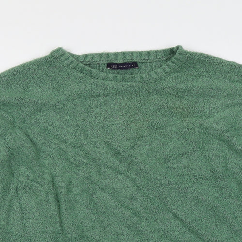 Marks and Spencer Womens Green Round Neck Acrylic Pullover Jumper Size L