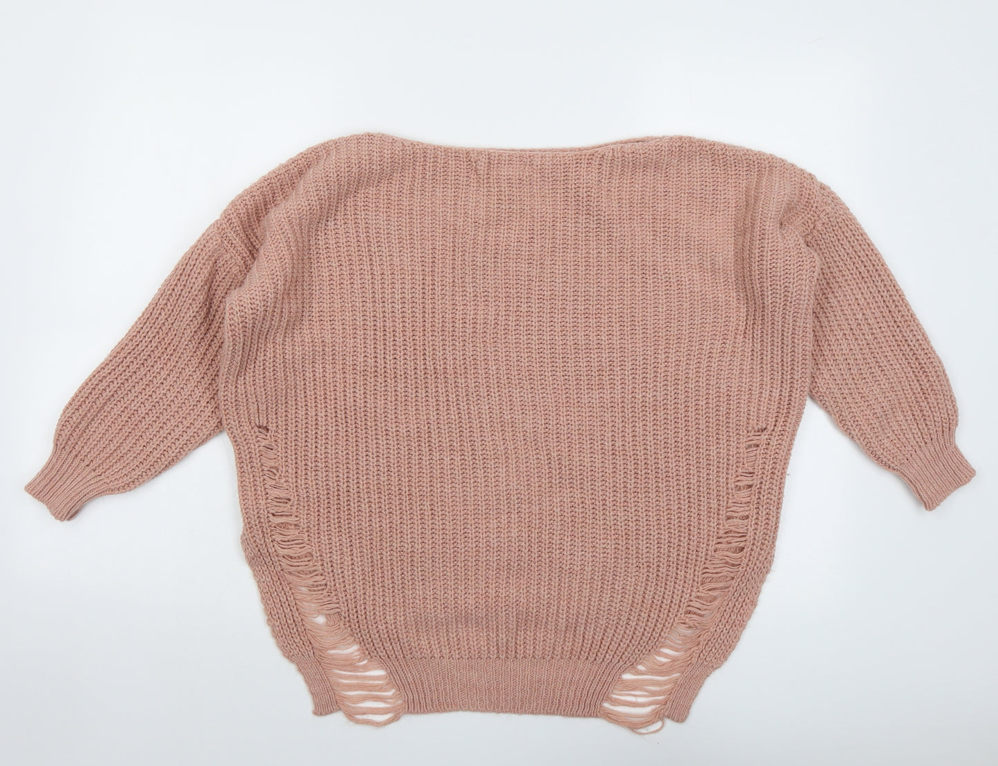 Cameo Rose Womens Pink Round Neck Acrylic Pullover Jumper Size S - Distressed