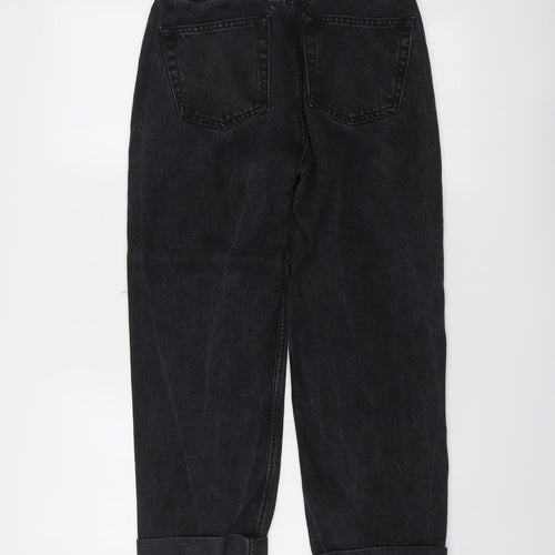 Denim & Co. Womens Black Cotton Straight Jeans Size 6 L23 in Regular Button