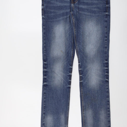 George Mens Blue Cotton Skinny Jeans Size 30 in L31 in Regular Button