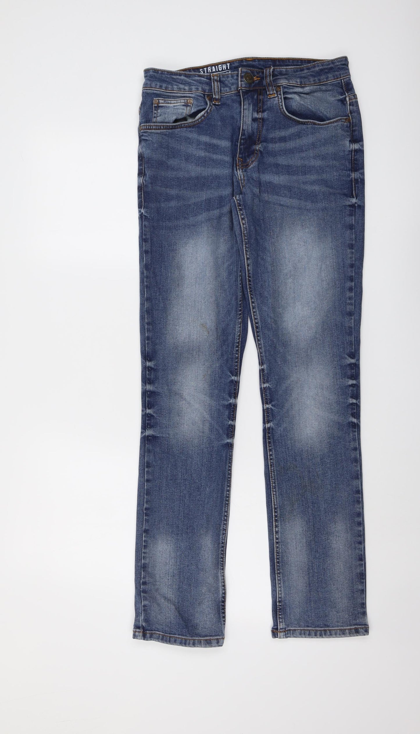 George Mens Blue Cotton Skinny Jeans Size 30 in L31 in Regular Button