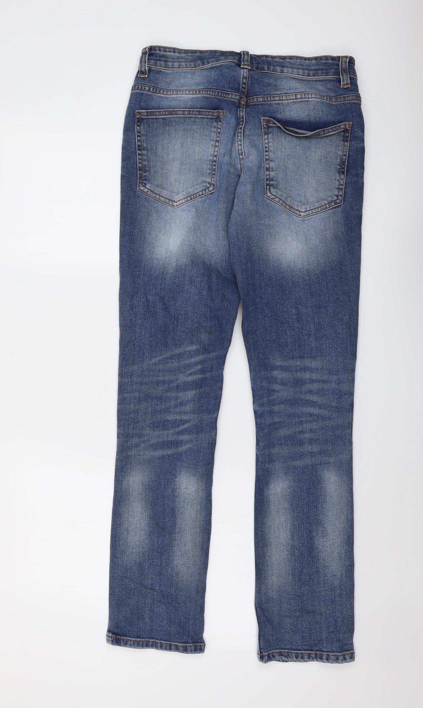 George Mens Blue Cotton Skinny Jeans Size 30 in L31 in Regular Button