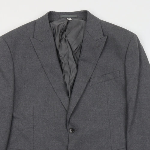 Marks and Spencer Mens Grey Polyester Jacket Suit Jacket Size 42 Regular