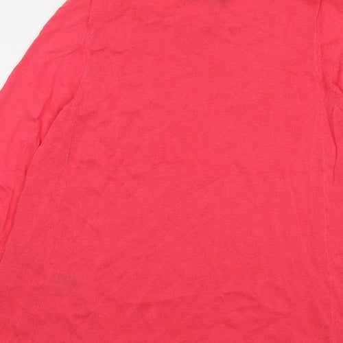 Marks and Spencer Womens Pink Round Neck Viscose Pullover Jumper Size 14