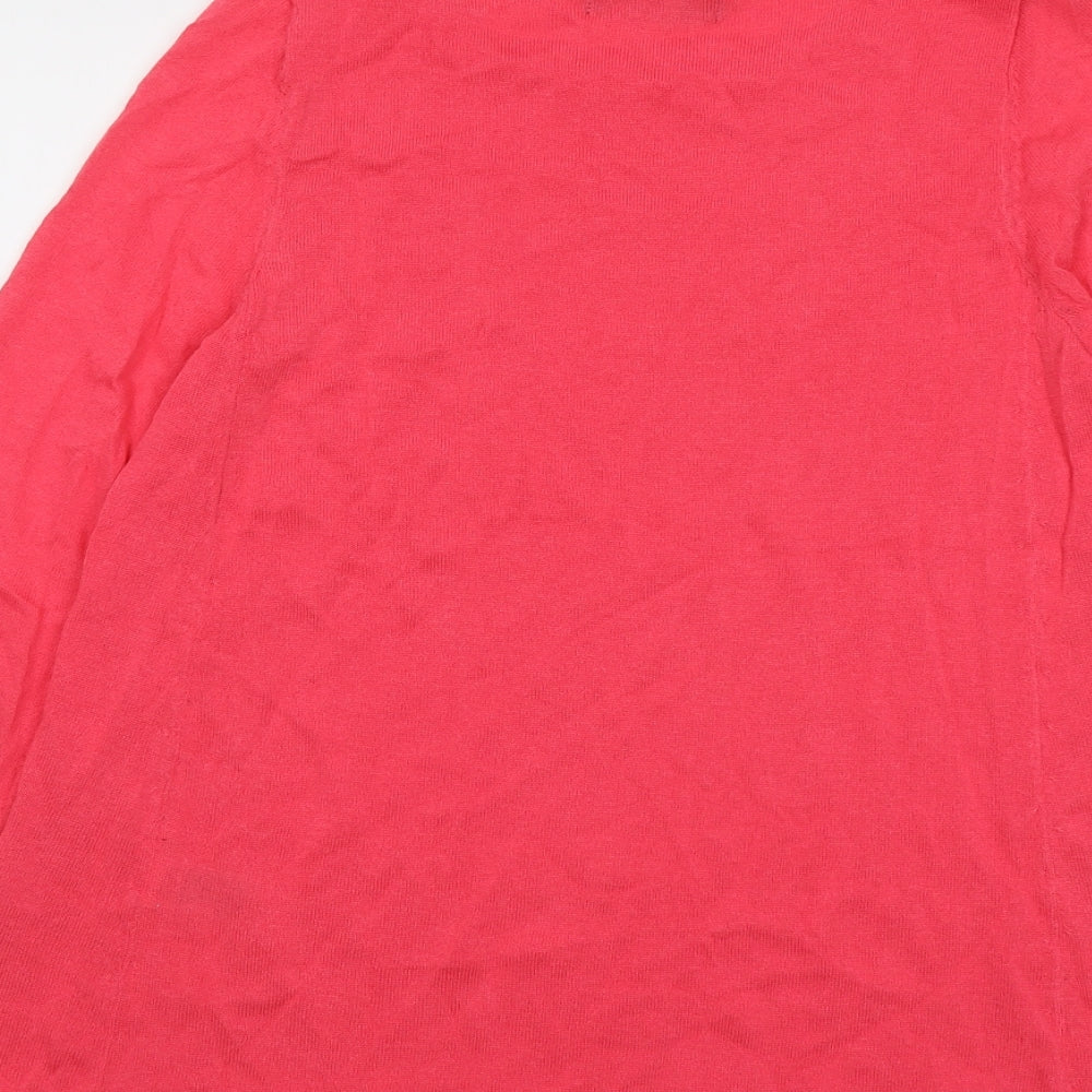Marks and Spencer Womens Pink Round Neck Viscose Pullover Jumper Size 14