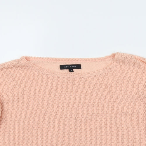 New Look Womens Pink Round Neck Polyester Pullover Jumper Size 8