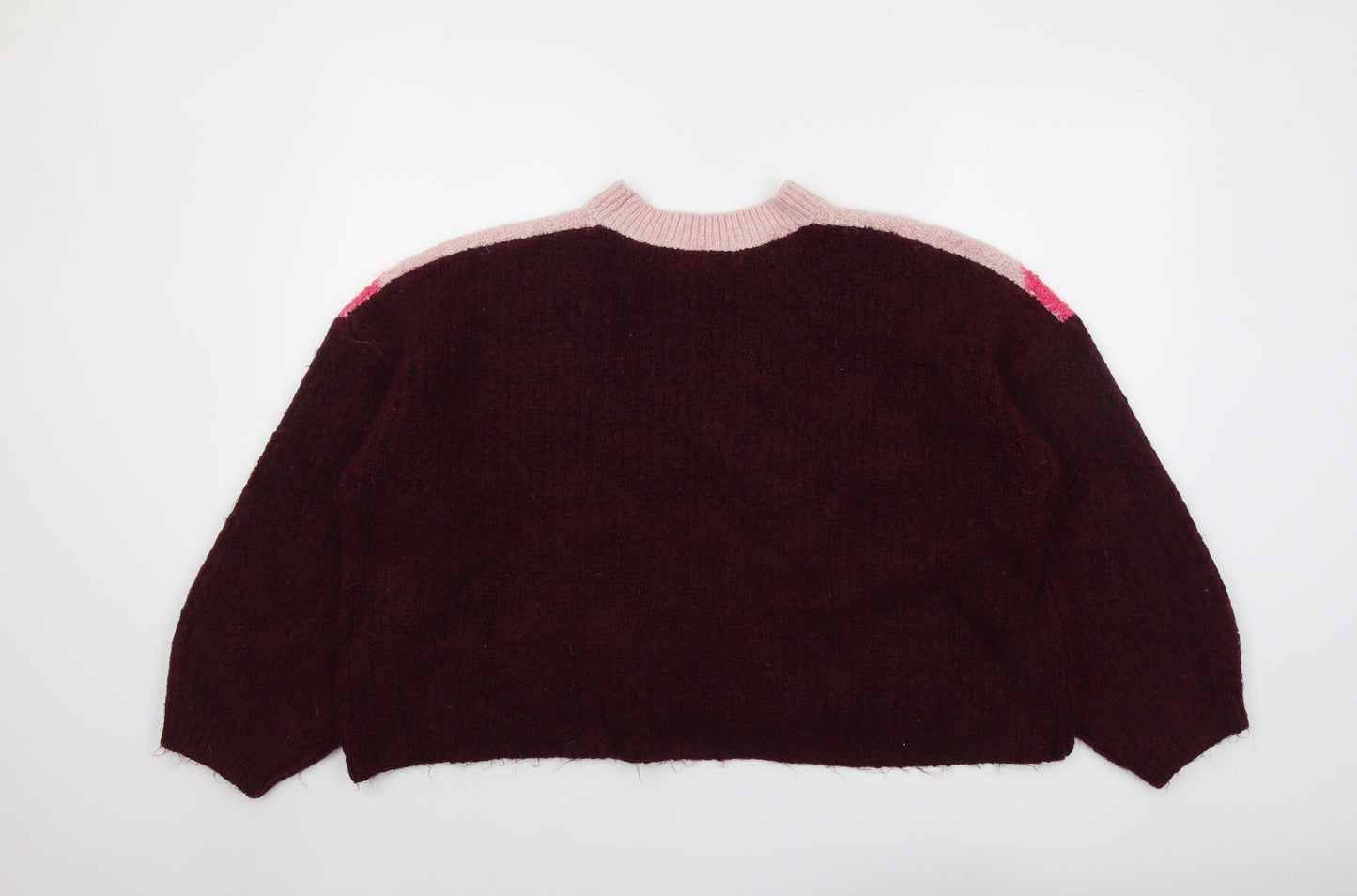 Marks and Spencer Womens Purple Round Neck Acrylic Pullover Jumper Size XL