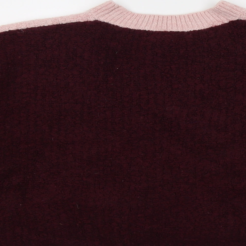 Marks and Spencer Womens Purple Round Neck Acrylic Pullover Jumper Size XL