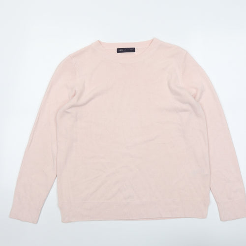 Marks and Spencer Womens Pink Round Neck Acrylic Pullover Jumper Size 16