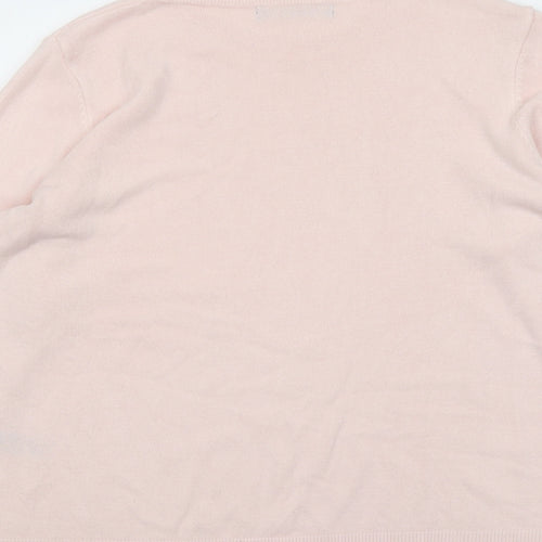 Marks and Spencer Womens Pink Round Neck Acrylic Pullover Jumper Size 16