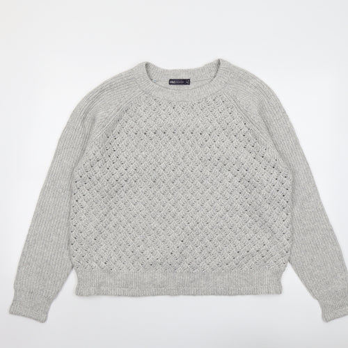 Marks and Spencer Womens Grey Round Neck Polyester Pullover Jumper Size M