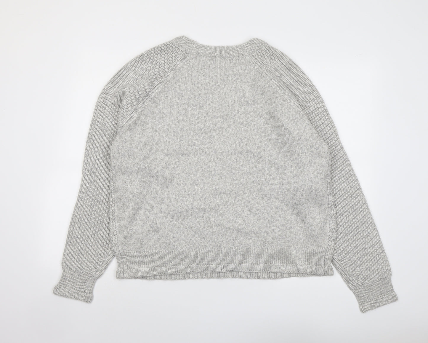 Marks and Spencer Womens Grey Round Neck Polyester Pullover Jumper Size M