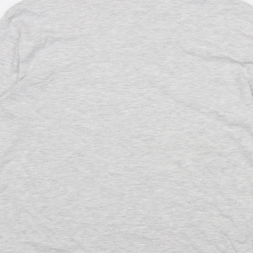 Marks and Spencer Boys Grey Cotton Basic T-Shirt Size 10-11 Years High Neck Pullover