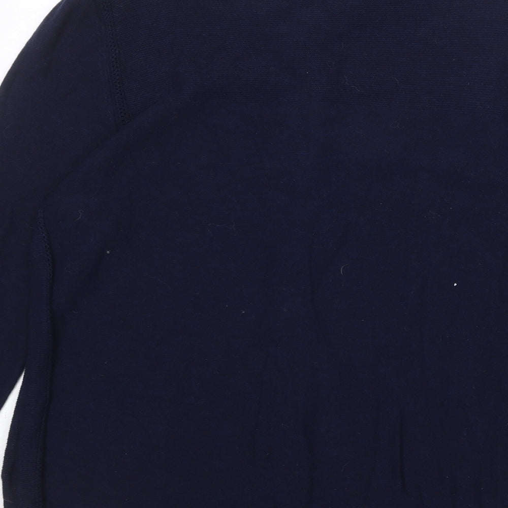 White Stuff Womens Blue Round Neck 100% Cotton Cardigan Jumper Size 20