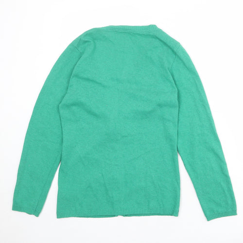 Oli Womens Green V-Neck Acrylic Cardigan Jumper Size 14