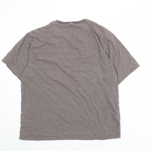 Marks and Spencer Mens Brown Cotton T-Shirt Size M Round Neck