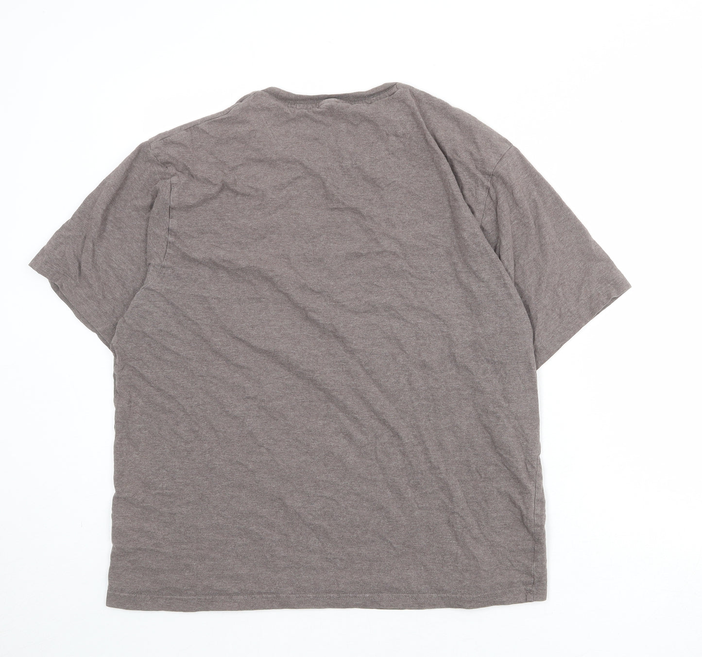 Marks and Spencer Mens Brown Cotton T-Shirt Size M Round Neck