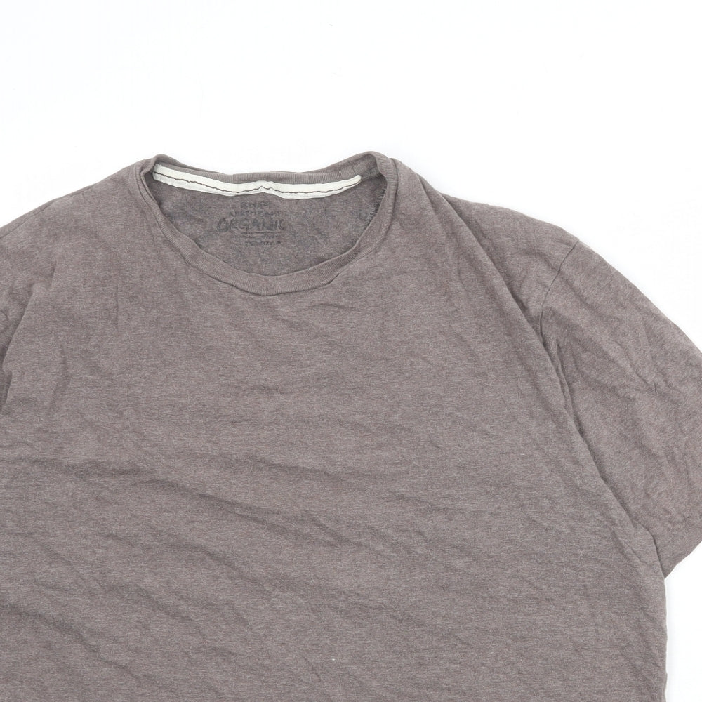 Marks and Spencer Mens Brown Cotton T-Shirt Size M Round Neck