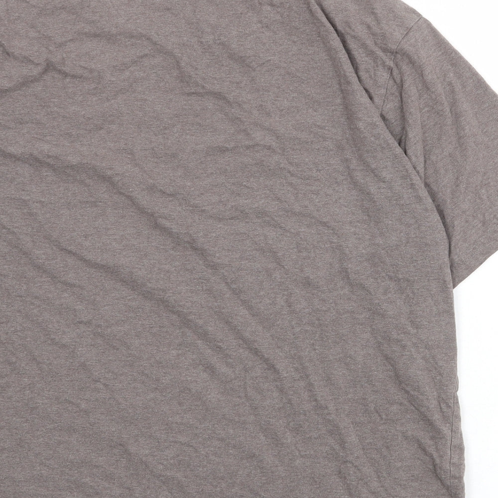 Marks and Spencer Mens Brown Cotton T-Shirt Size M Round Neck