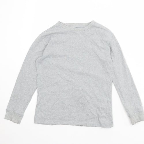 Gap Boys Grey 100% Cotton Basic T-Shirt Size 8-9 Years Round Neck Pullover