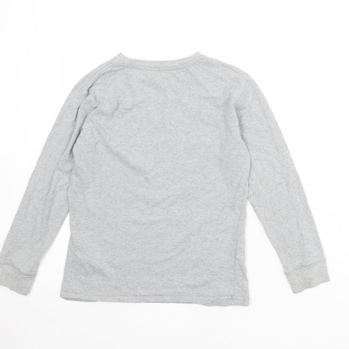 Gap Boys Grey 100% Cotton Basic T-Shirt Size 8-9 Years Round Neck Pullover