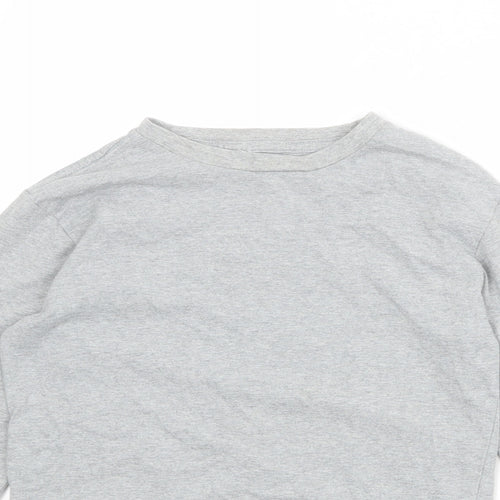 Gap Boys Grey 100% Cotton Basic T-Shirt Size 8-9 Years Round Neck Pullover