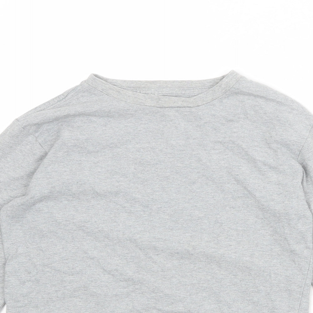 Gap Boys Grey 100% Cotton Basic T-Shirt Size 8-9 Years Round Neck Pullover