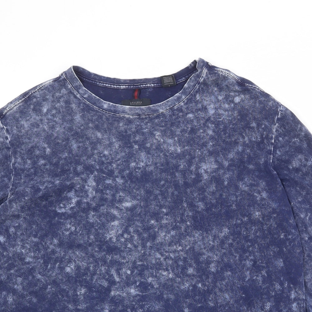 Gelisen Mens Blue Cotton T-Shirt Size 2XL Round Neck