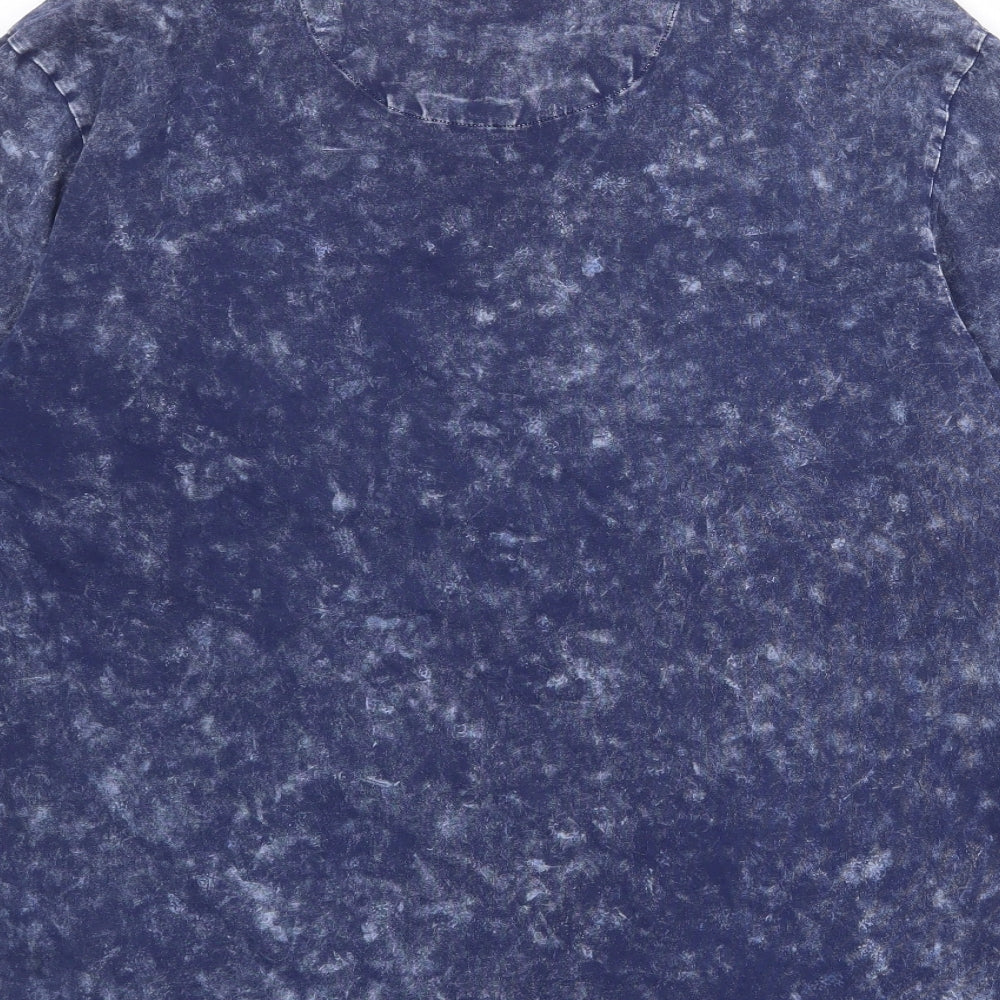 Gelisen Mens Blue Cotton T-Shirt Size 2XL Round Neck
