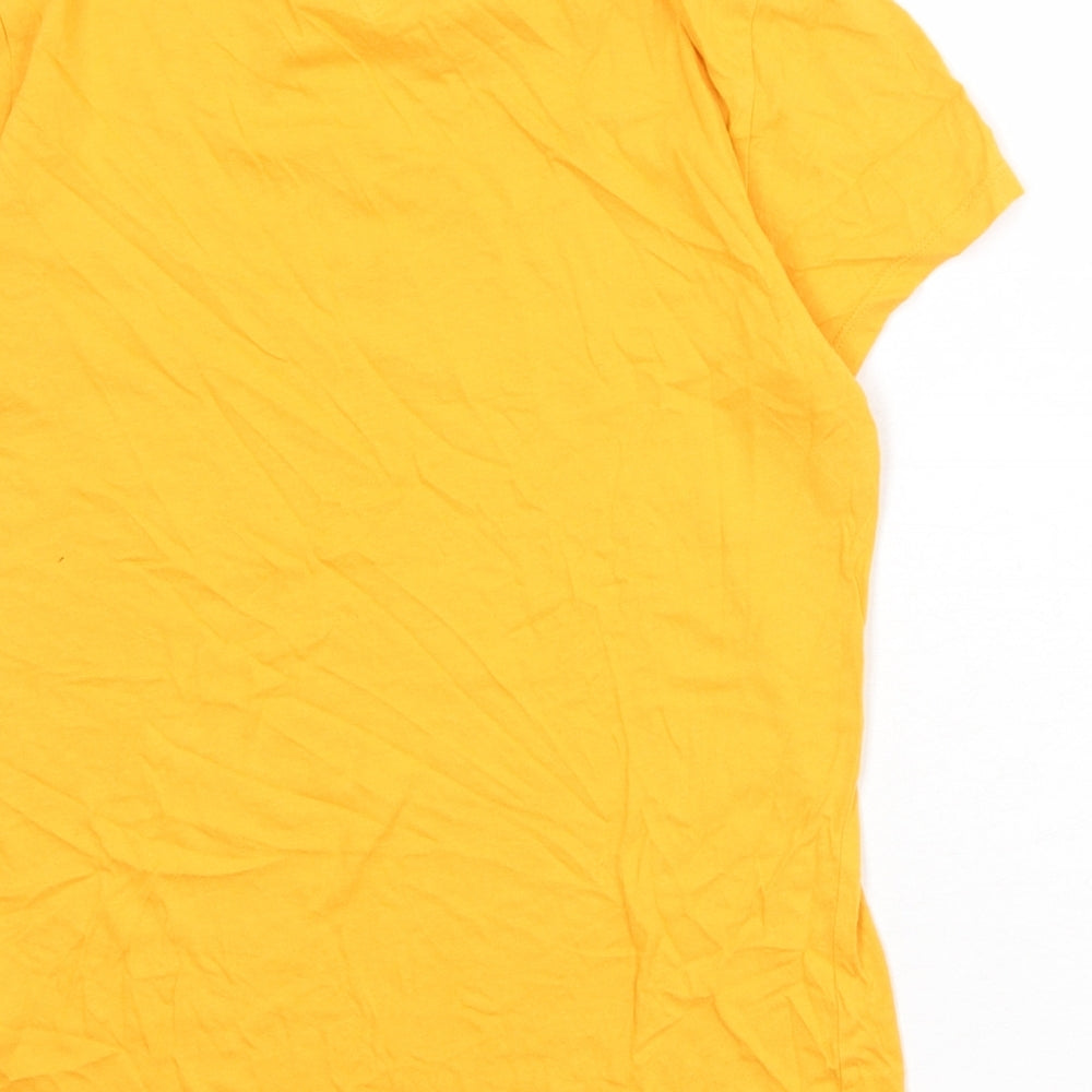 Tommy Jeans Womens Orange Cotton Basic T-Shirt Size S Round Neck