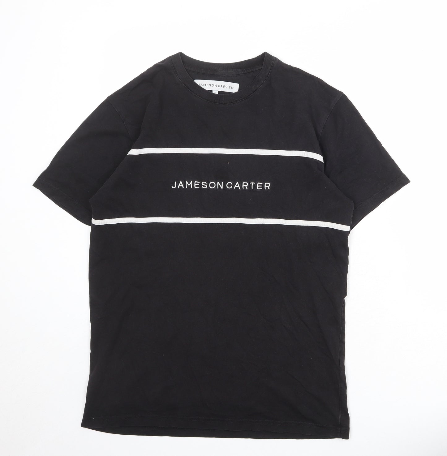 Jameson Carter Mens Black Cotton T-Shirt Size S Round Neck