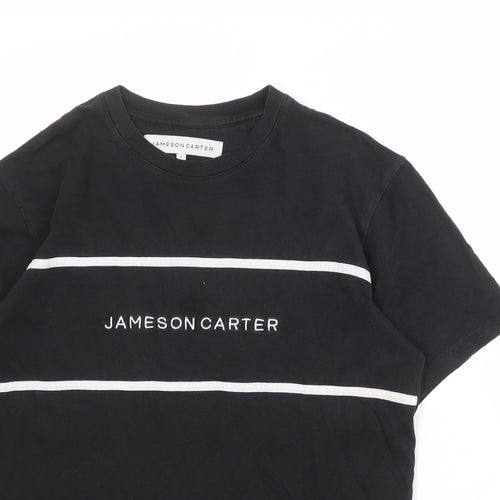 Jameson Carter Mens Black Cotton T-Shirt Size S Round Neck