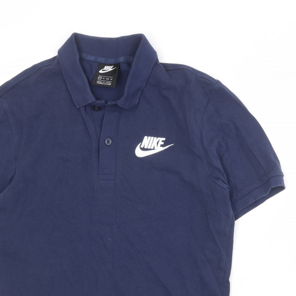 Nike Mens Blue 100% Cotton Polo Size XS Collared Button