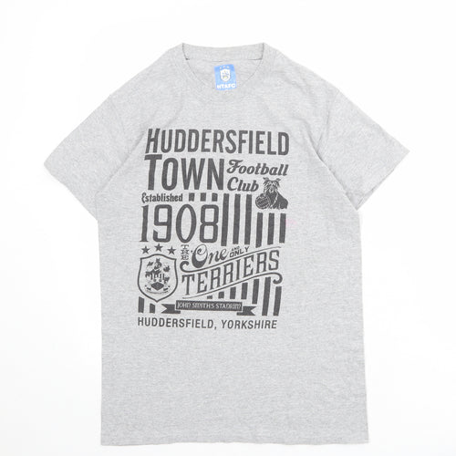 Huddersfield Town A.F.C. Mens Grey Cotton T-Shirt Size S Round Neck