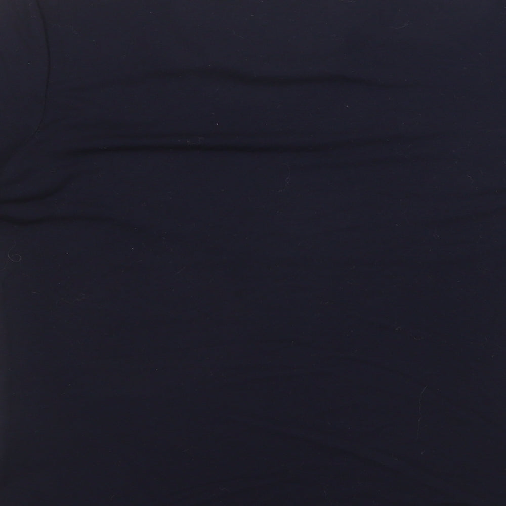 St Michael Womens Blue Viscose Basic T-Shirt Size 12 Round Neck