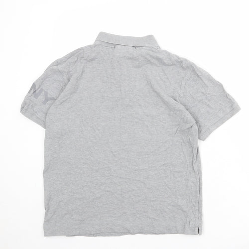 DKNY Mens Grey 100% Cotton Polo Size M Collared Button