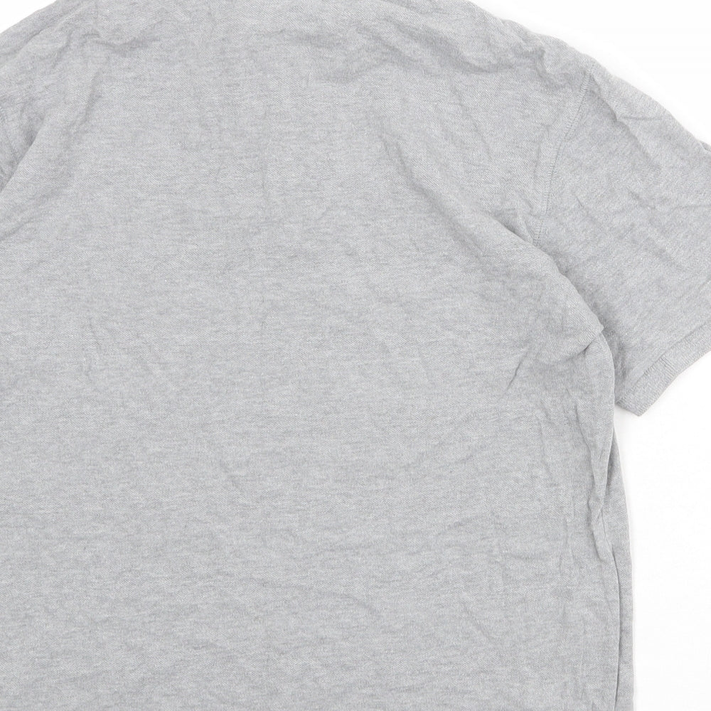 DKNY Mens Grey 100% Cotton Polo Size M Collared Button