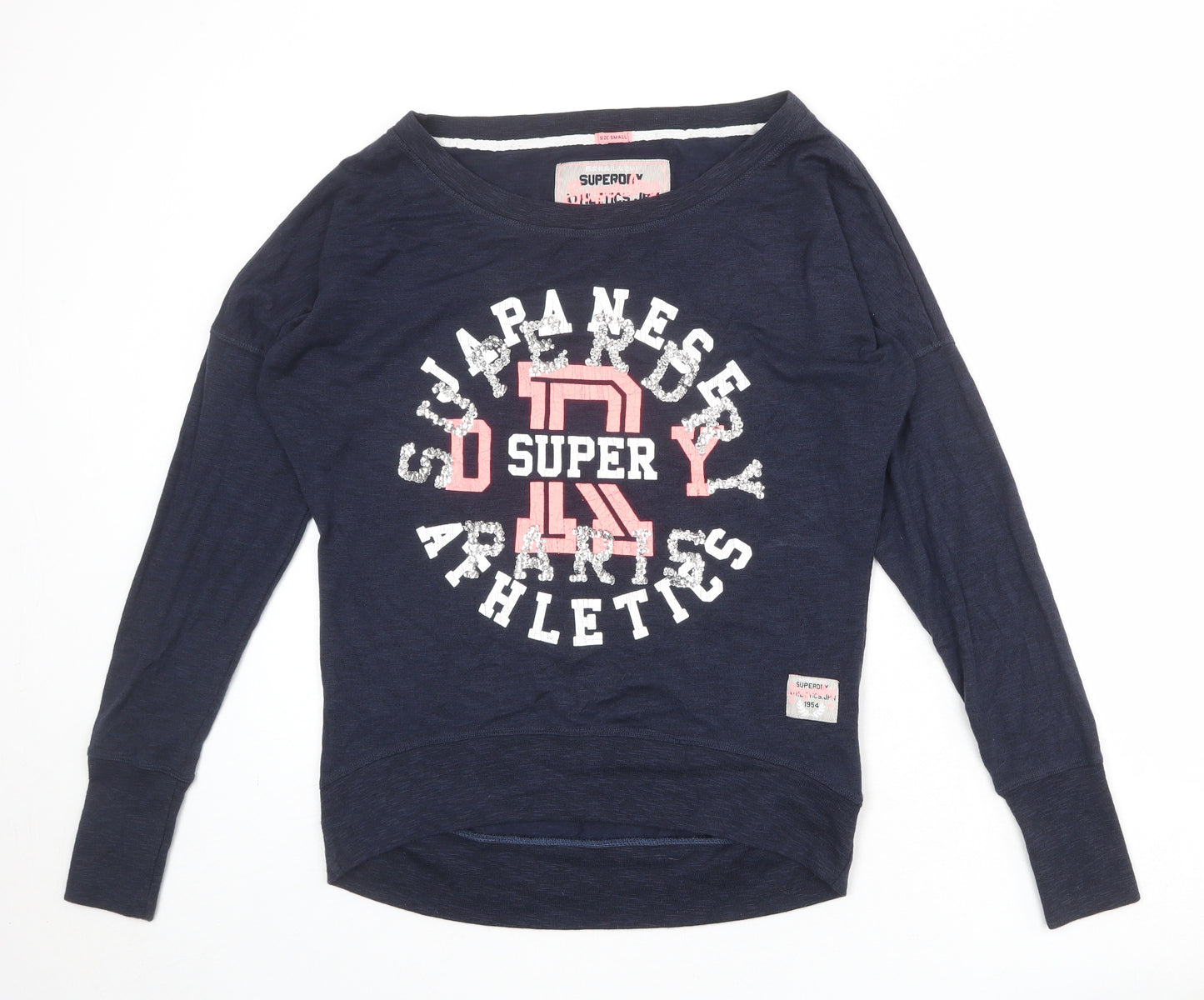 Superdry Womens Blue Cotton Pullover Sweatshirt Size S Pullover