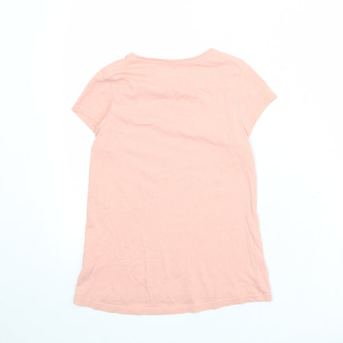 H&M Girls Pink Cotton Camisole T-Shirt Size 8-9 Years Boat Neck Pullover - 8-10 Years