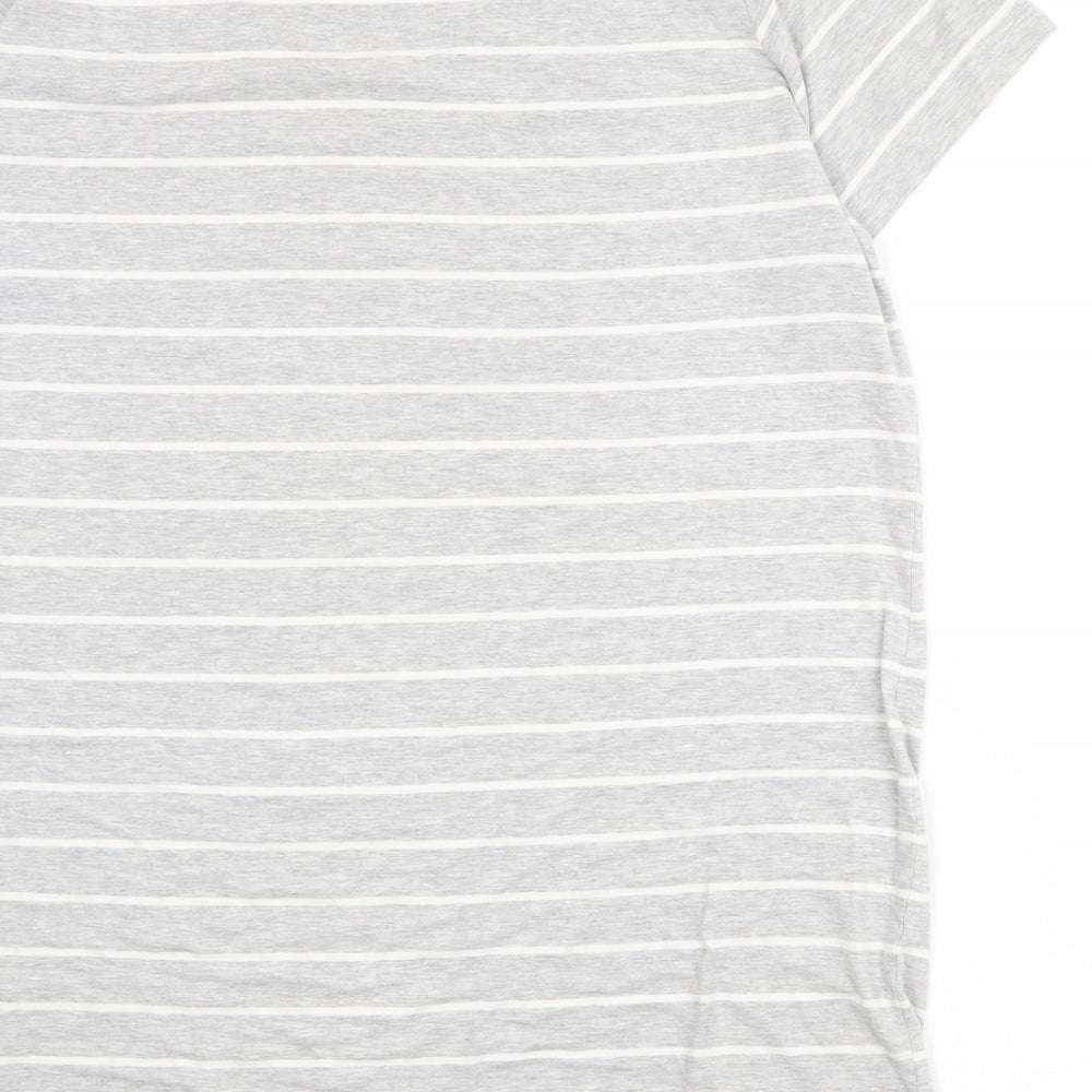 ESMARA Womens Grey Striped Cotton Basic T-Shirt Size XL Scoop Neck