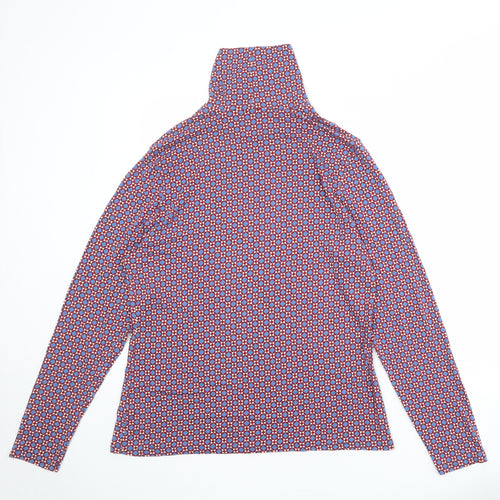 River Island Womens Multicoloured Geometric Viscose Basic T-Shirt Size 18 Roll Neck