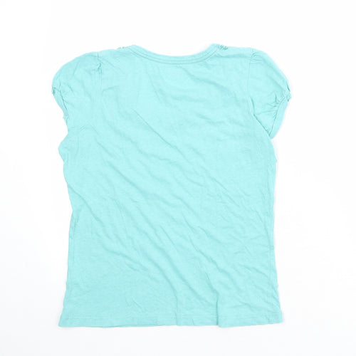 John Lewis Womens Blue 100% Cotton Basic T-Shirt Size 10 Scoop Neck
