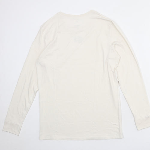 Marks and Spencer Mens Ivory Acrylic T-Shirt Size M Round Neck