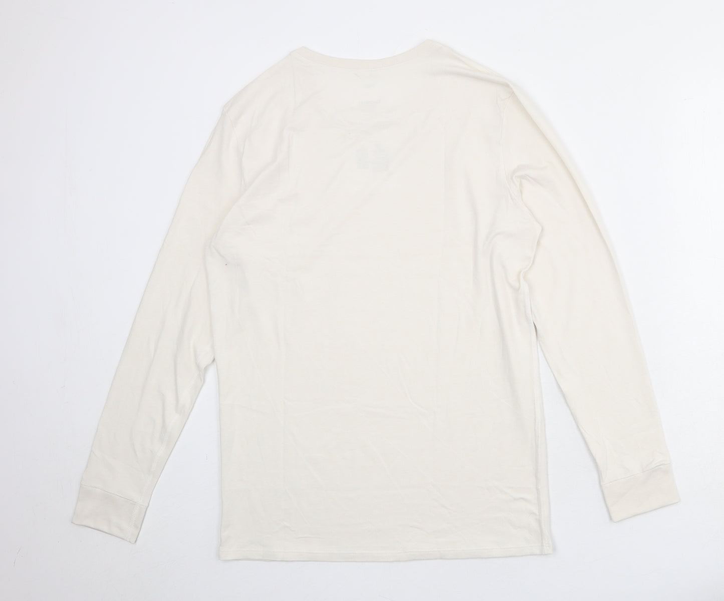 Marks and Spencer Mens Ivory Acrylic T-Shirt Size M Round Neck