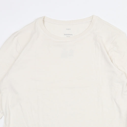 Marks and Spencer Mens Ivory Acrylic T-Shirt Size M Round Neck