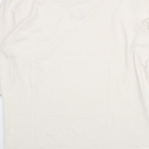 Marks and Spencer Mens Ivory Acrylic T-Shirt Size M Round Neck